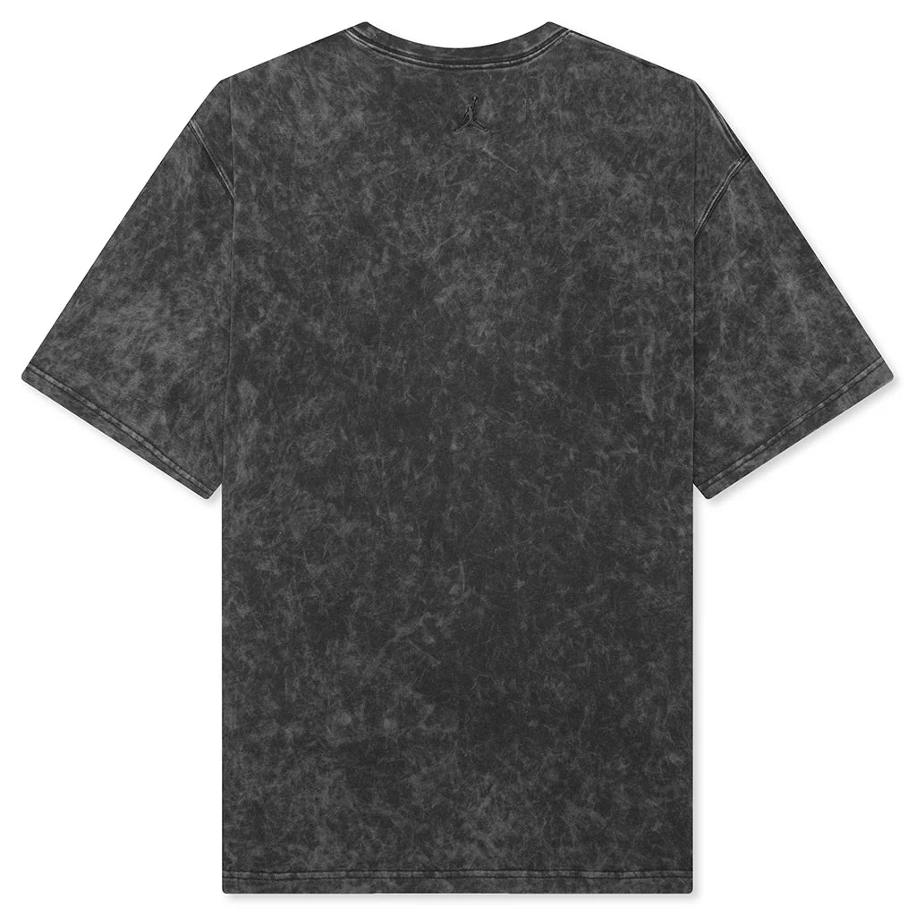 Womens Short Sleeve Oversized Graphic T Shirt with Swarovski Crystals Off Noir