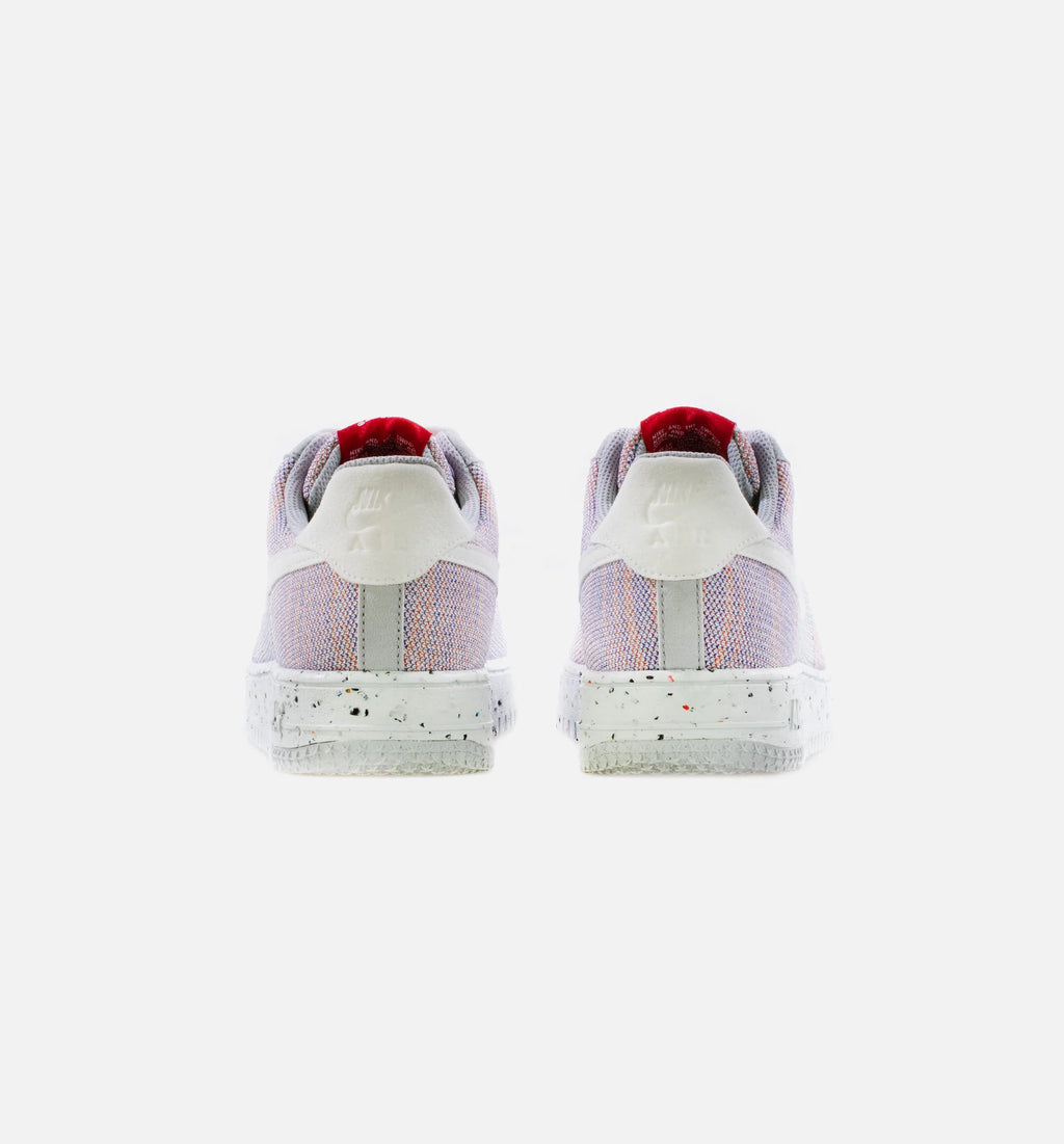 Air Force 1 Crater FlyKnit Mens Lifestyle Shoe Wolf Grey Pure Platinum Gym Red White