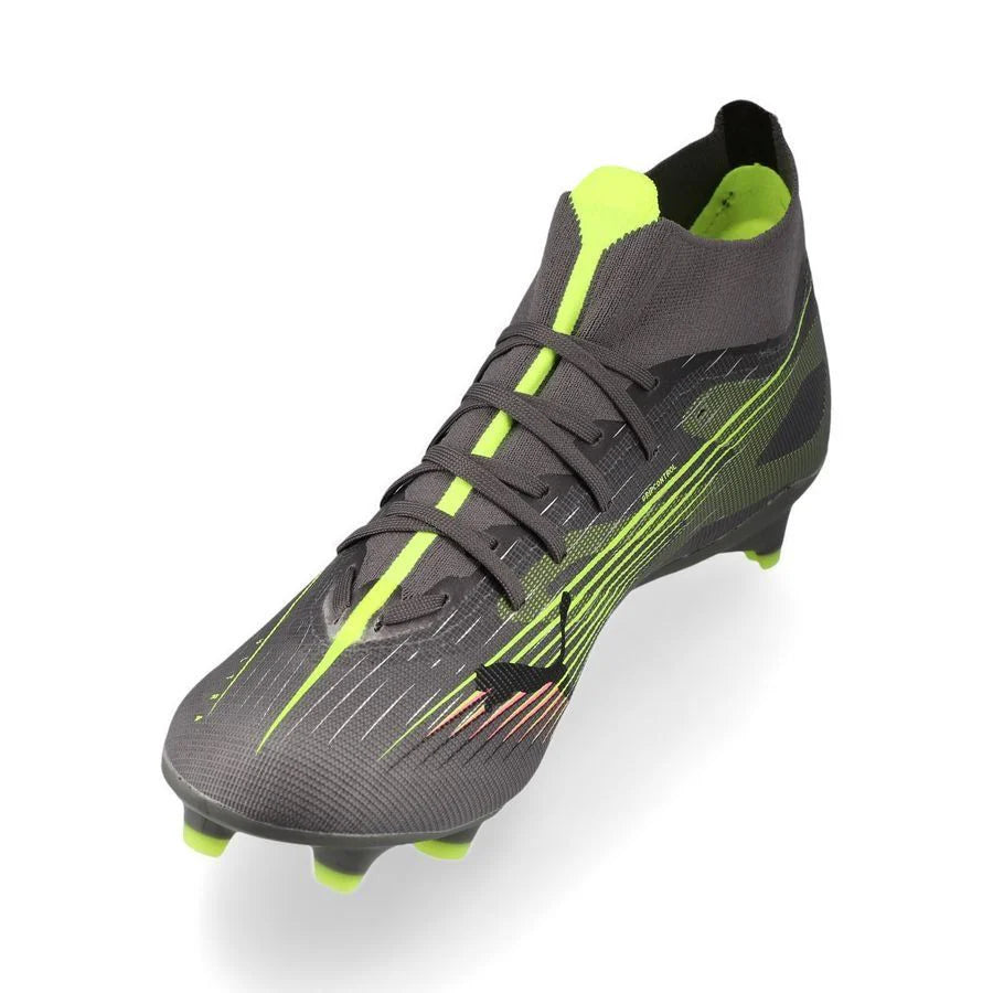 PUMA 5 Match FG AG Womens Firm Multi Ground Soccer Cleats Matte Aged Silver Yellow Alert Aged Silver