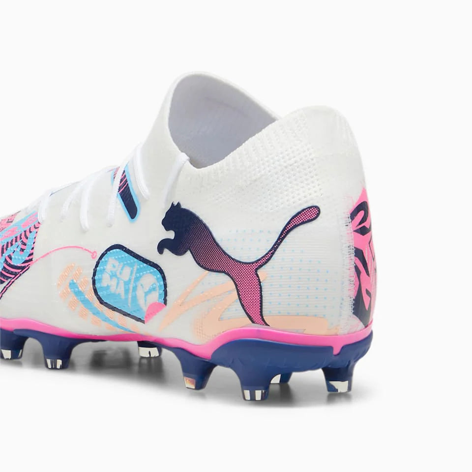 PUMA Future 7 Match Volume UP FG AG Multi Ground Soccer Cleats White Blue Pink