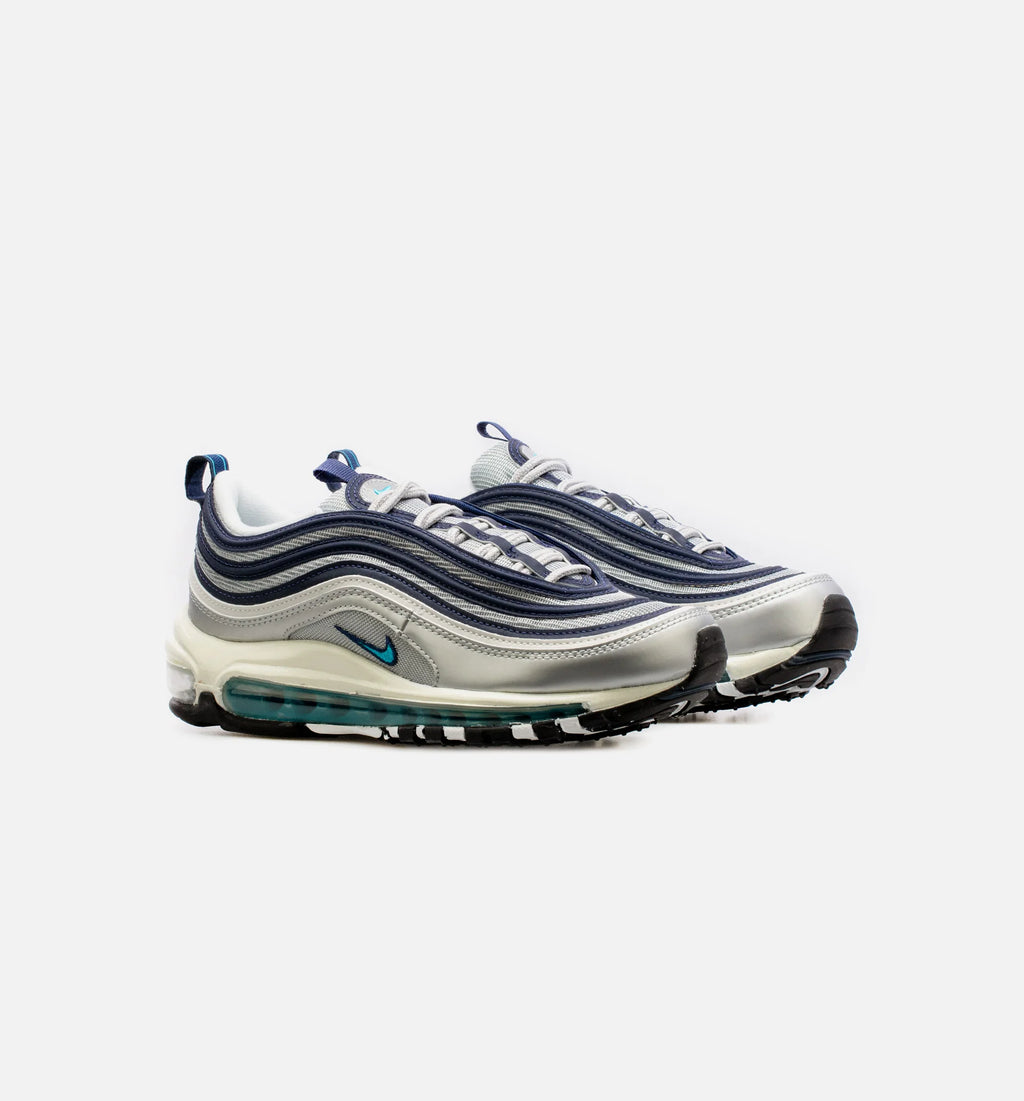 Air Max 97 Metallic Silver Chlorine Blue Womens Lifestyle Shoe Grey Blue