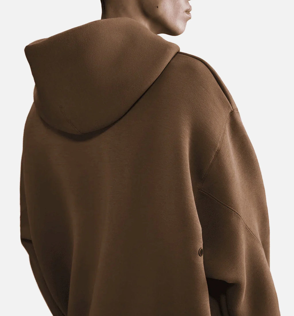 Tech Fleece Oversized Mens Hoodie Mosswood Brown Black