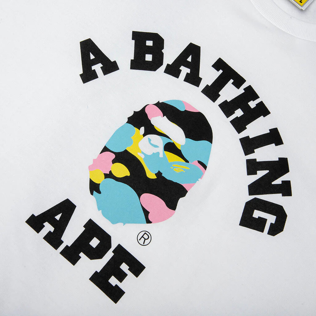 New Multi Camo College Tee White