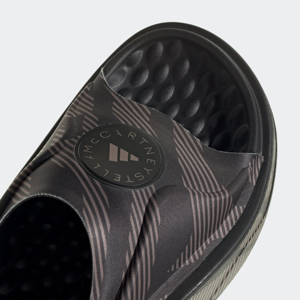 adidas by Stella McCartney Womens Slide Shoes Black Black Tech Earth
