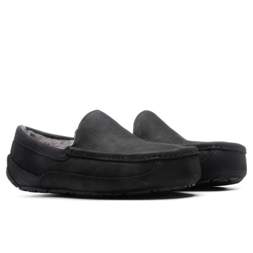 Ascot Matte Leather Slipper Black