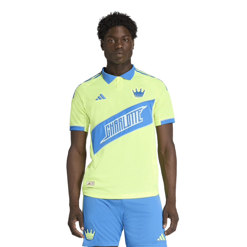 adidas Mens Charlotte FC Third Authentic Soccer Jersey 25 26 Yellow