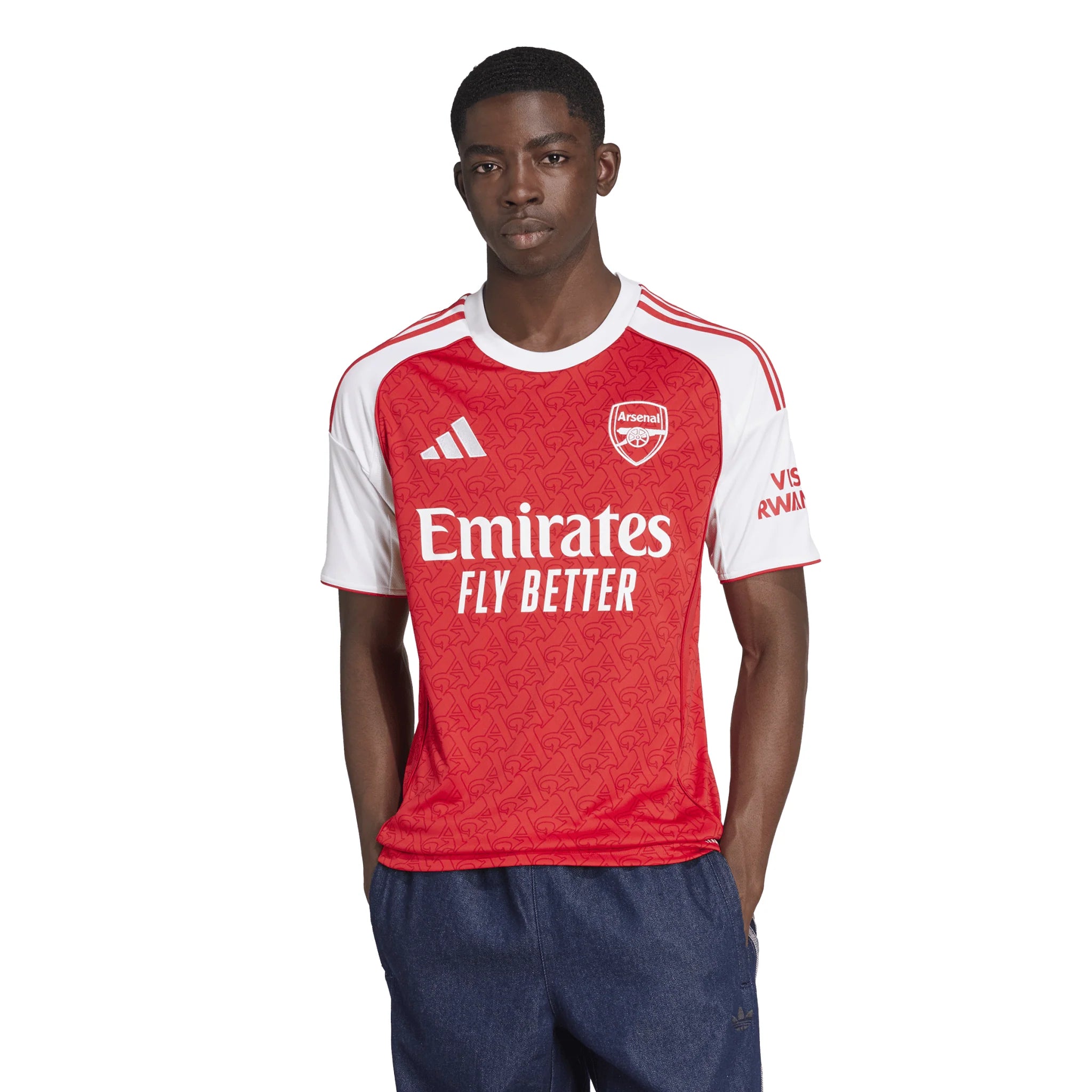 adidas Mens Arsenal Home Jersey 25 26 Scarlet White