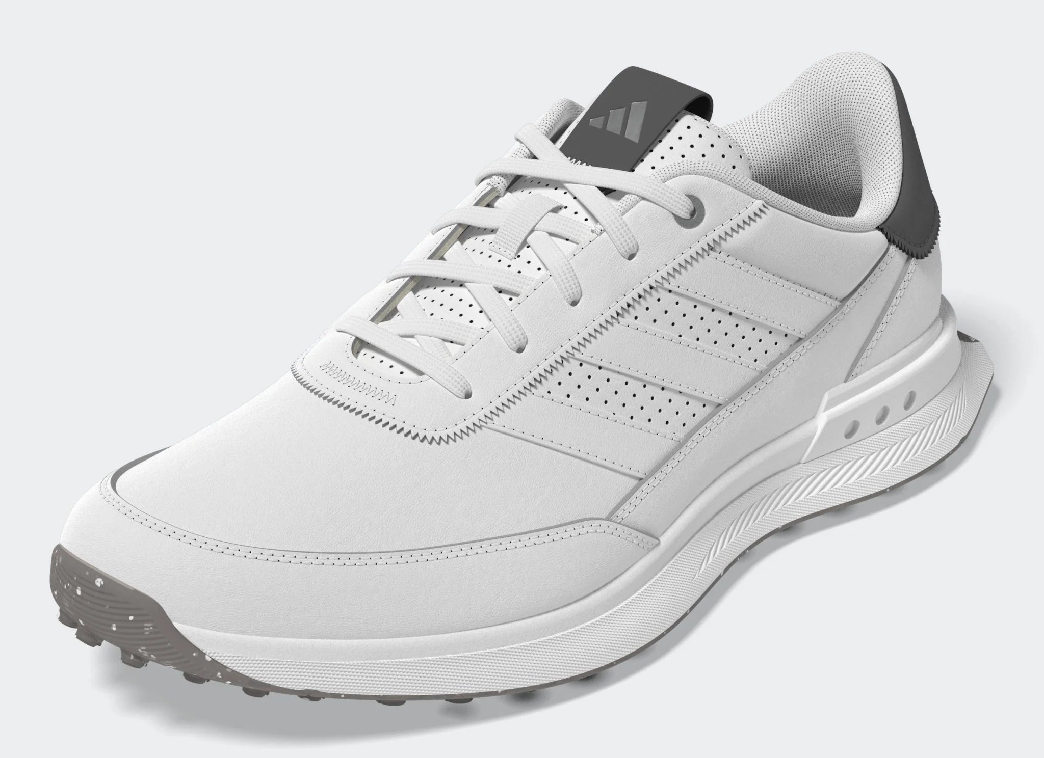 adidas S2G 24 Leather Spikeless Golf Shoes White White Charcoal