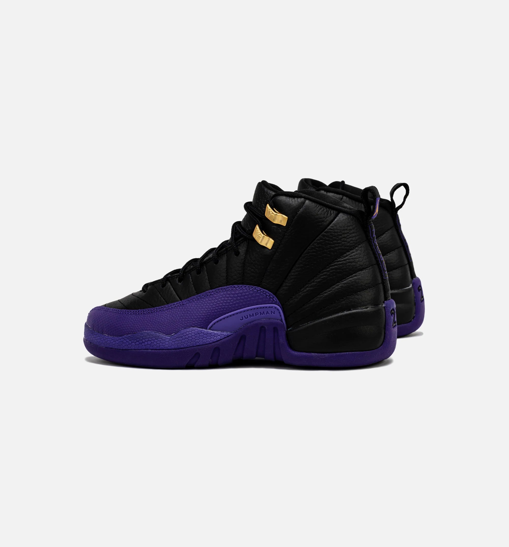 Air Jordan 12 Retro Field Purple Grade School Lifestyle Shoe Black Purple