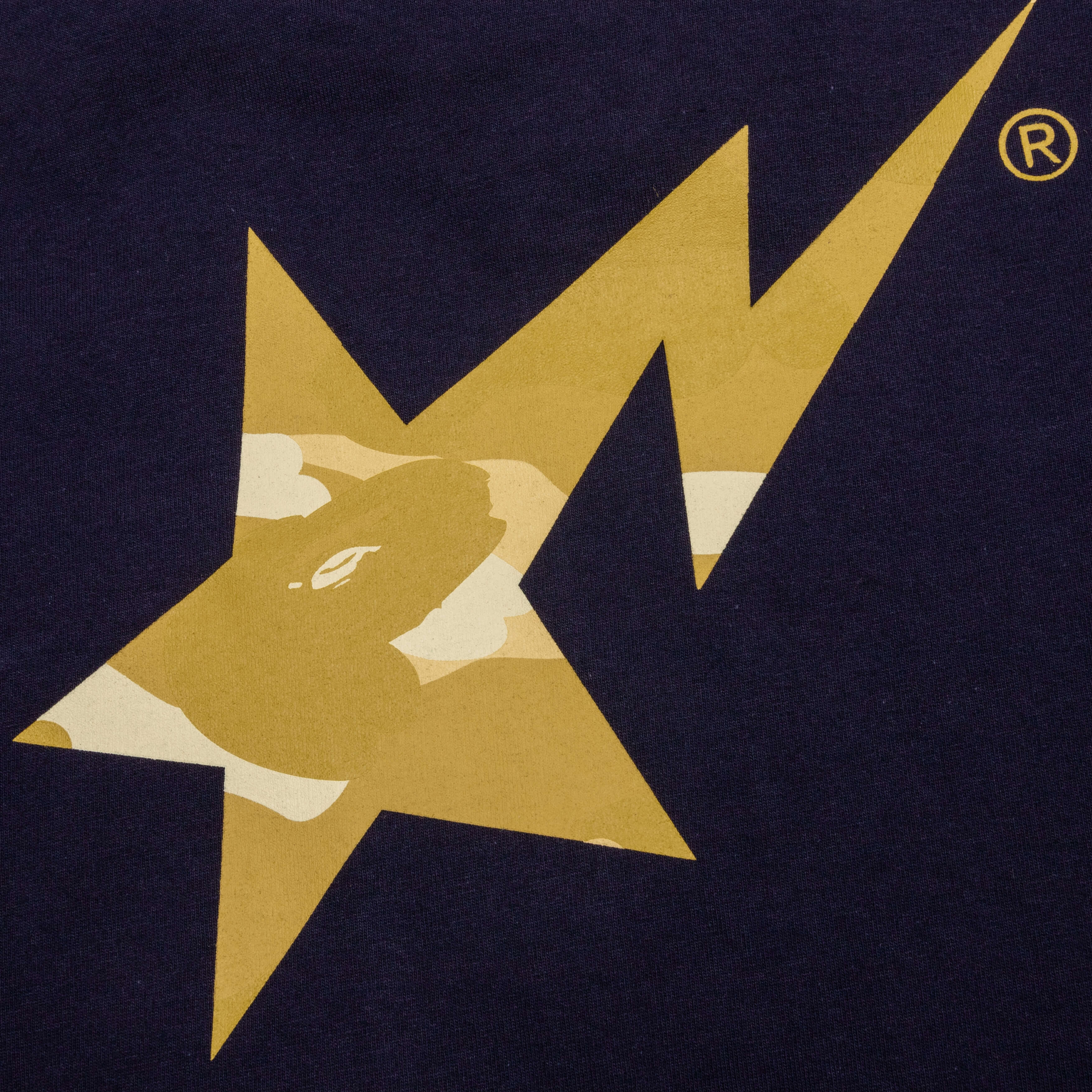 Color Camo Bape Sta Logo Tee Navy