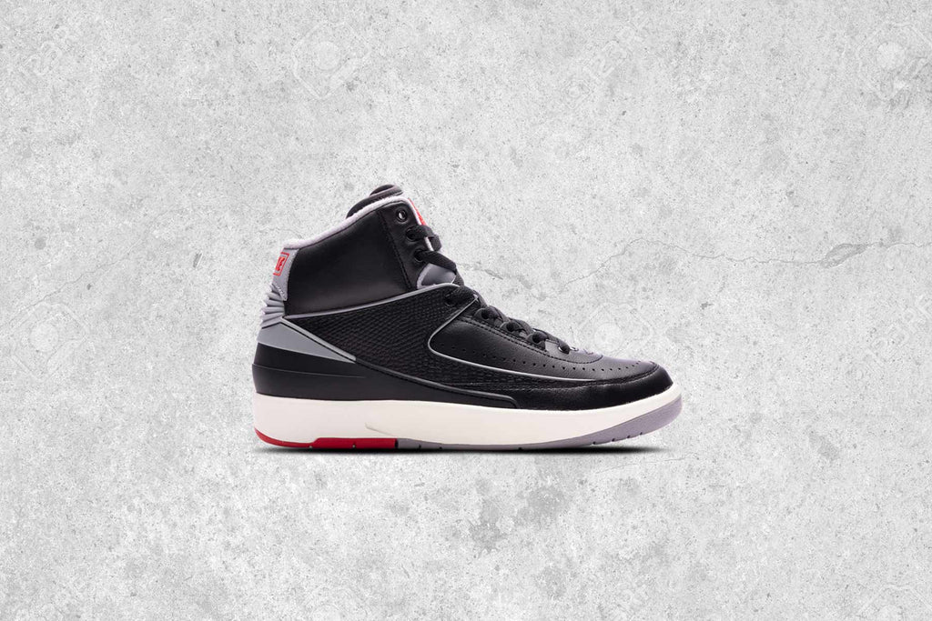 Air Jordan 2 Retro GS Black Cement Black Cement Grey Fire Red
