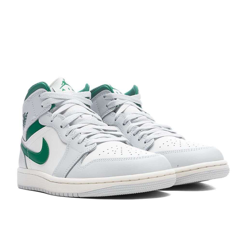 Air Jordan 1 Mid GS Summit White Pine Green Pure Platinum
