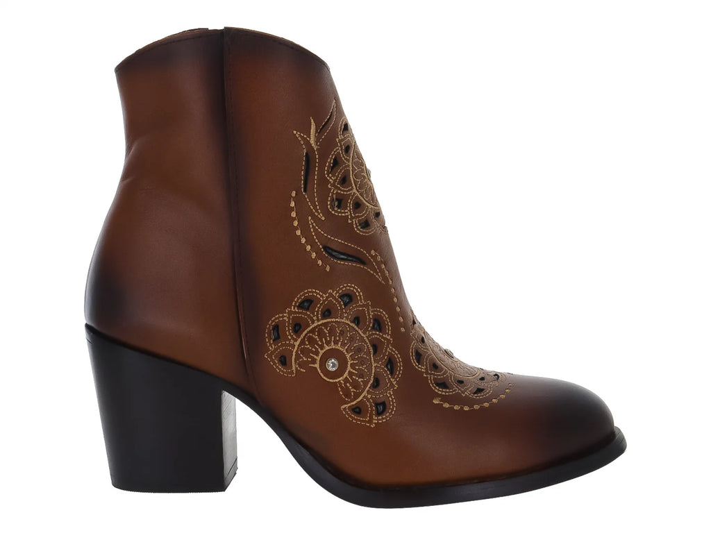 Botines In Moda Piel Madrid Café para Mujer