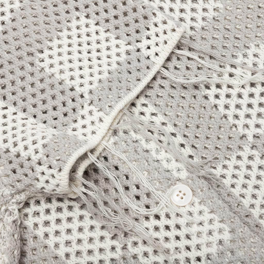 Crochet S S Button Down Stone
