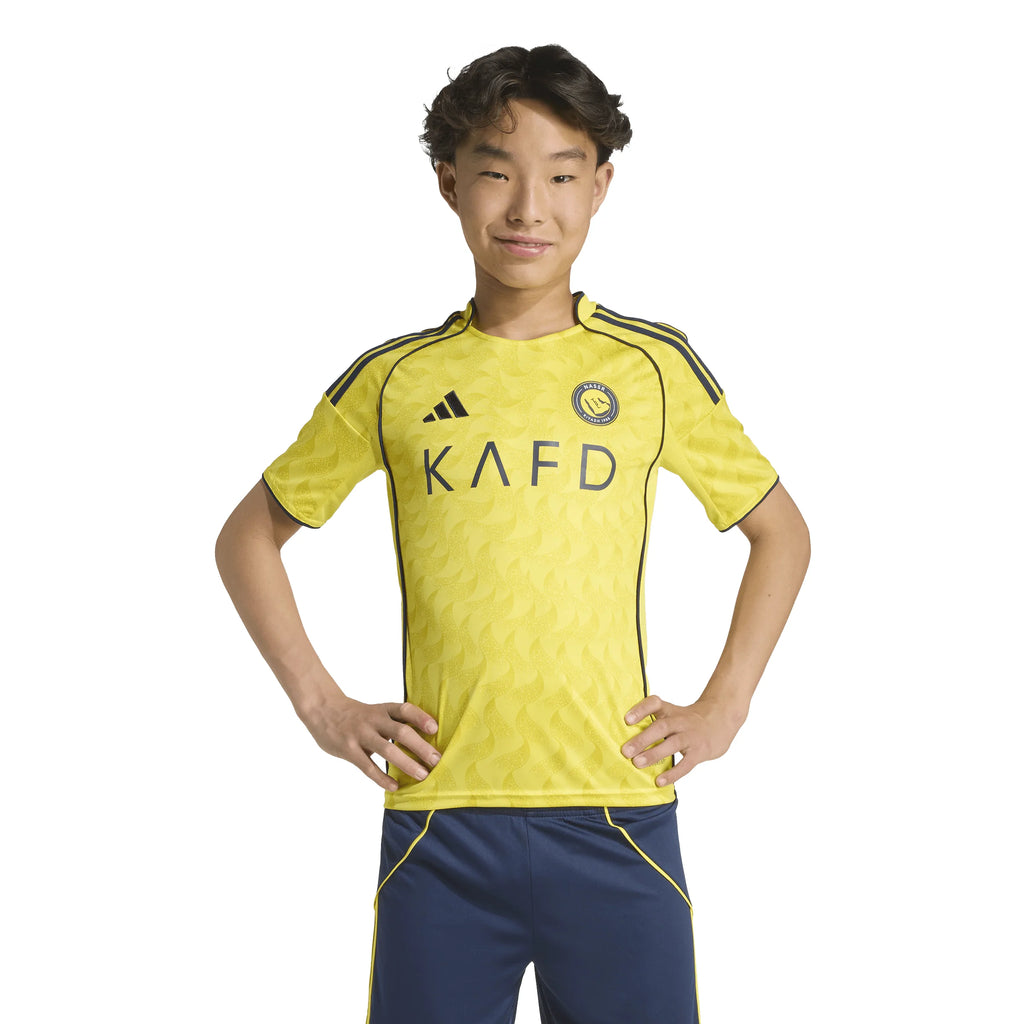adidas Al Nassr FC Home Youth Soccer Jersey 25 26 Yellow Blue