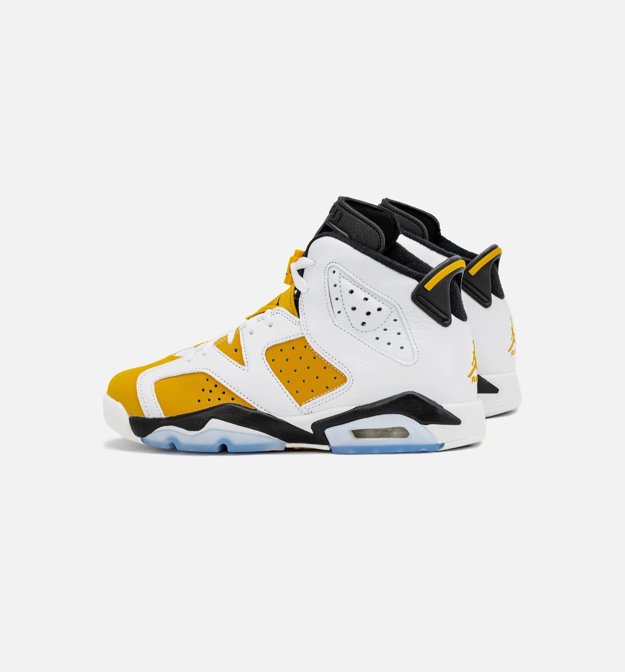 Air Jordan 6 Retro Yellow Ochre Grade School Lifestyle Shoe White Yellow Ochre Black Free Shipping