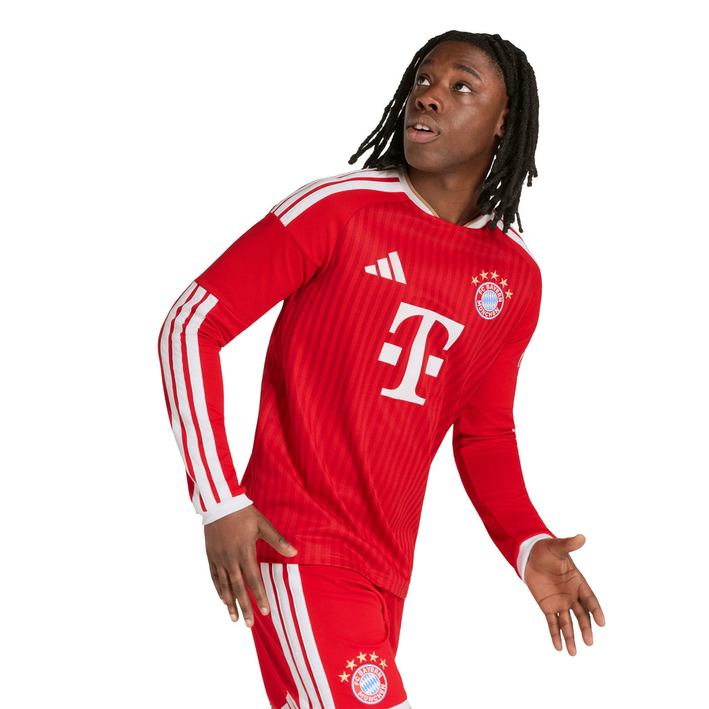 adidas FC Bayern Munich Home Long Sleeve Mens Soccer Jersey 26 27 White