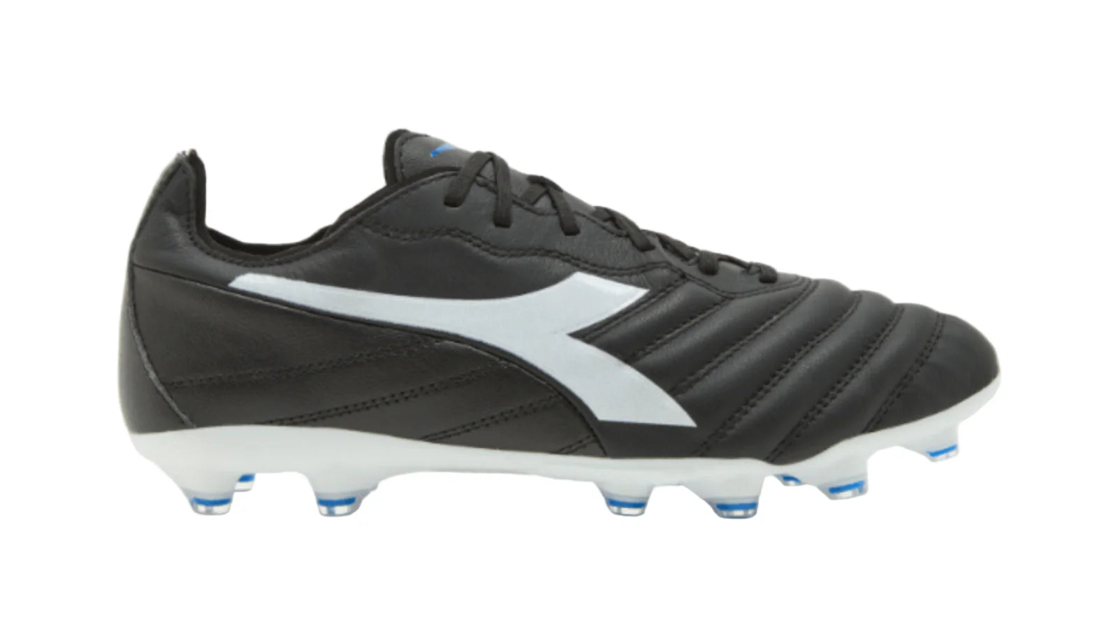 Diadora Brasil Elite 2 LT LP 12 FG Firm Ground Soccer Cleats Black White Royal Blue