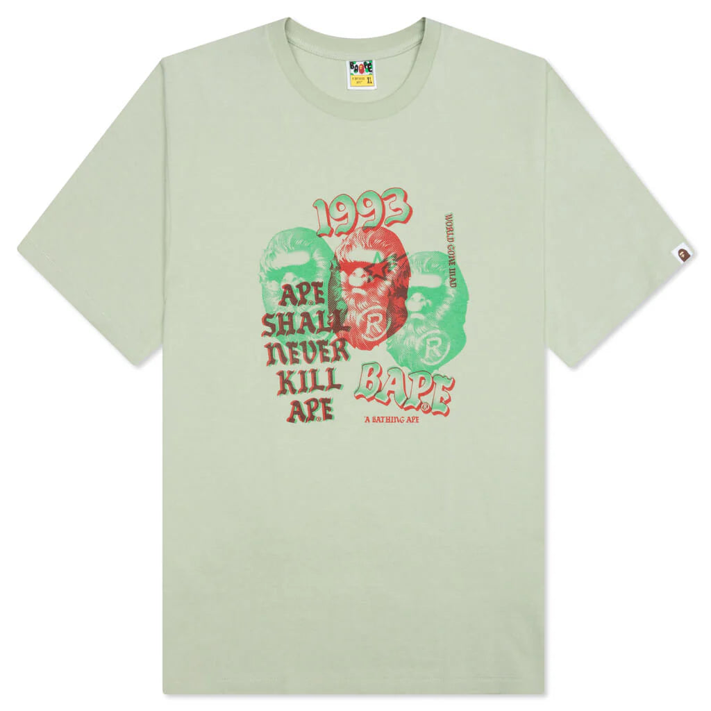 Pigment Three Ape Head Tee Green