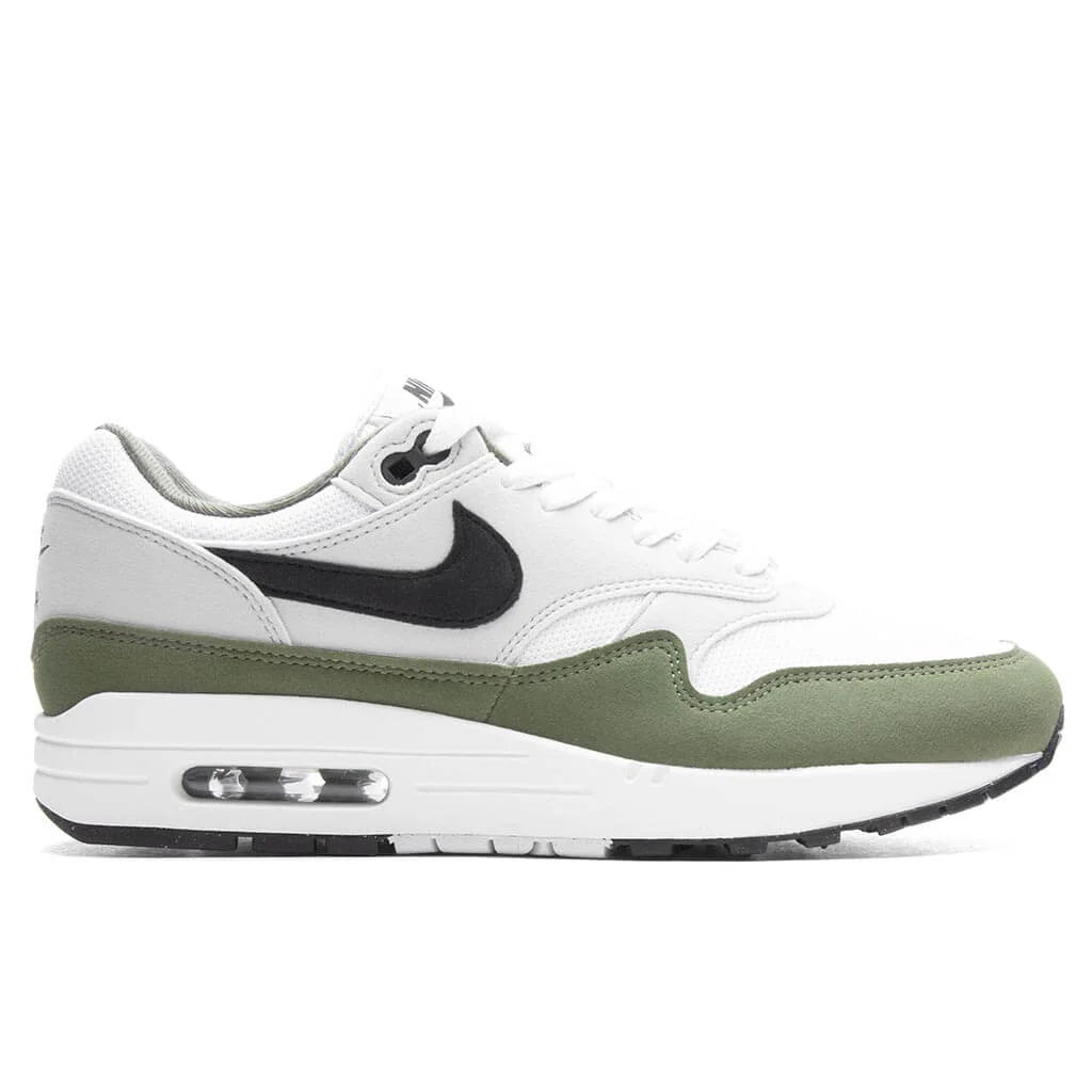 Air Max 1 White Black Medium Olive