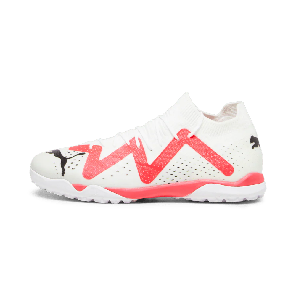 PUMA Future Match TT Turf Mens Soccer Cleats White Black Fire Orchid