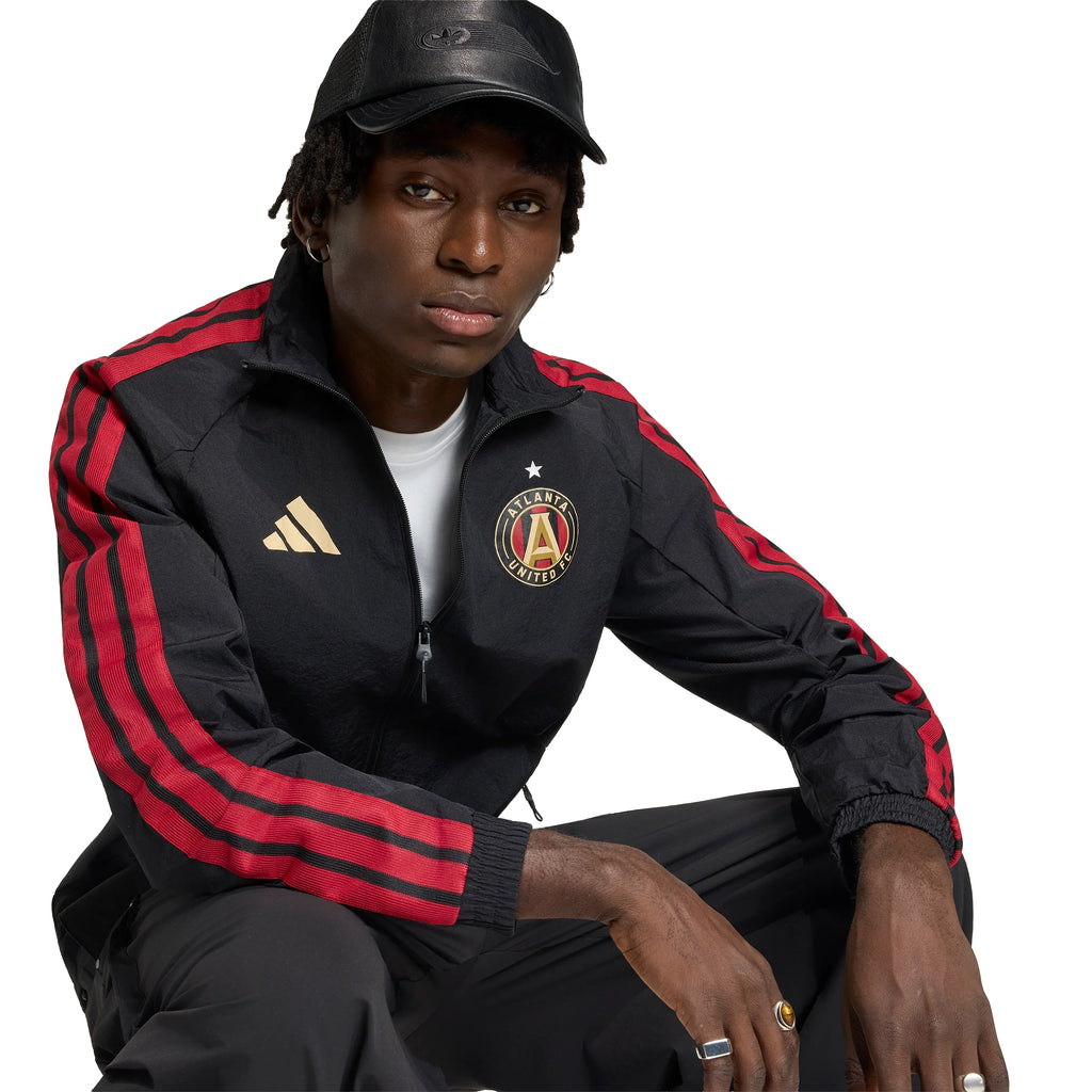adidas Atlanta United FC Anthem Mens Soccer Jacket Black Gold