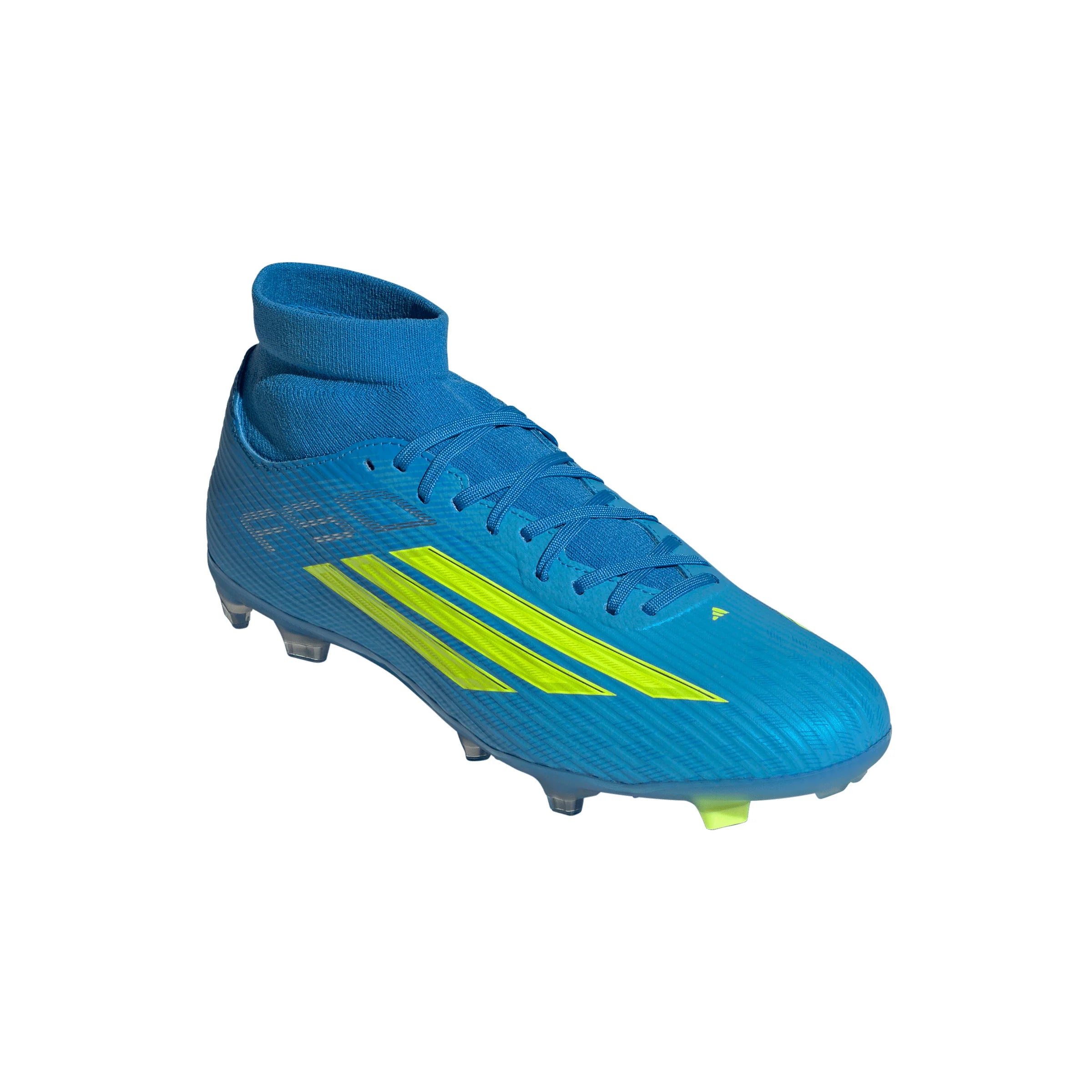adidas F50 League Mid Cut FG MG Firm Ground Multi Ground Mens Soccer Cleats Blue Yellow Aqua