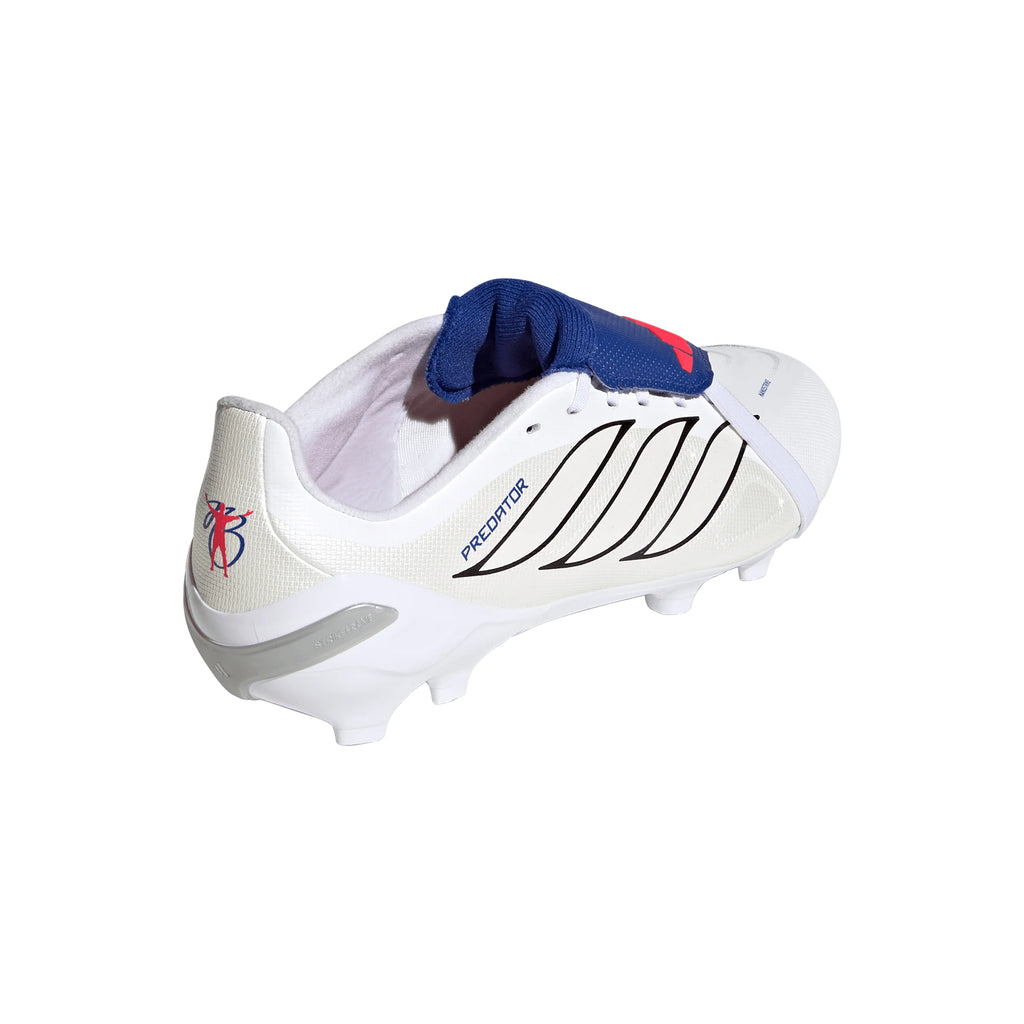 adidas Predator League Fold Over Tongue FG Firm Ground Youth Soccer Cleats White Zero Metallic Blue