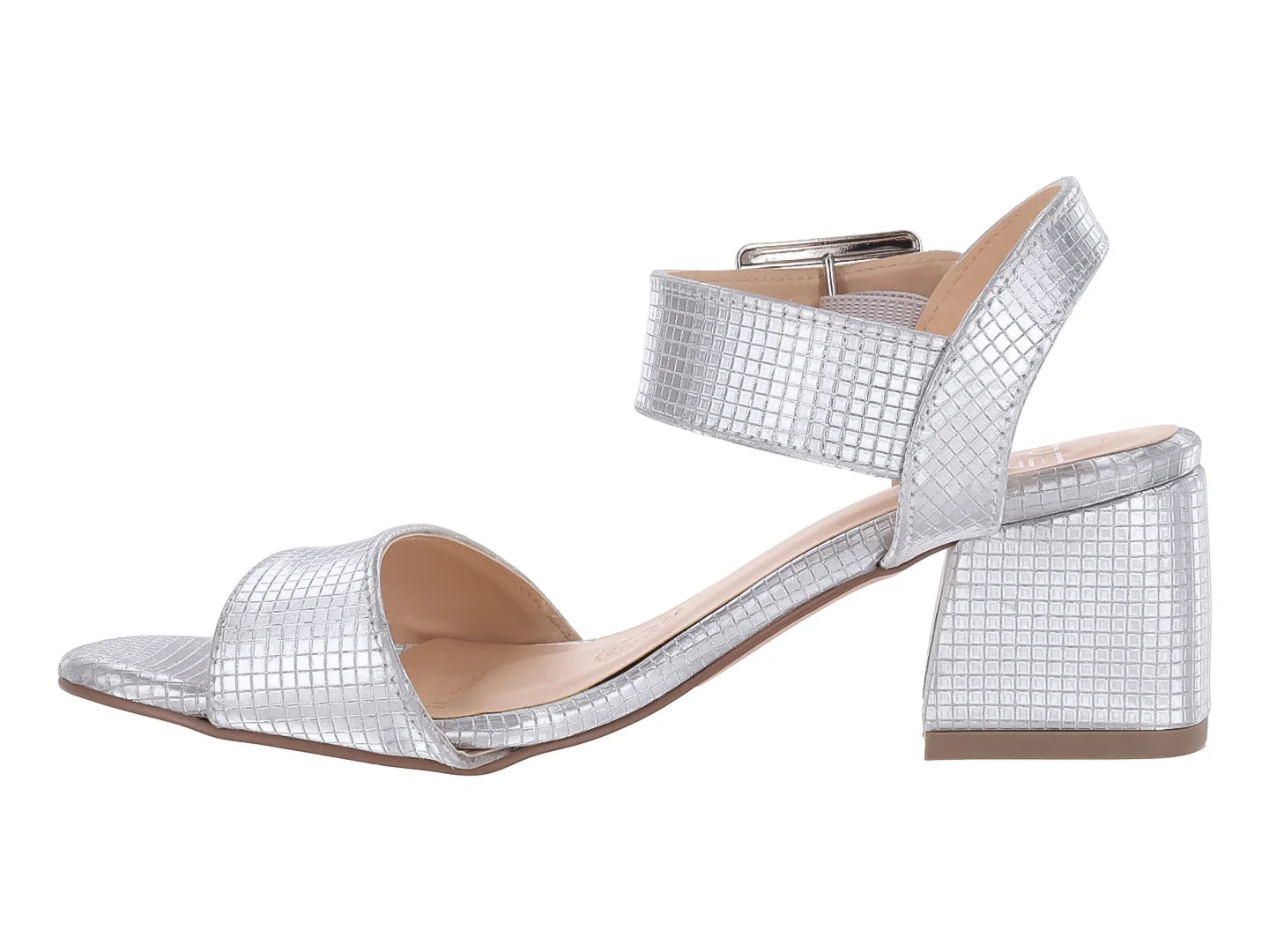 Sandalias de Tacón Luna Rosa Color Plata para Mujer