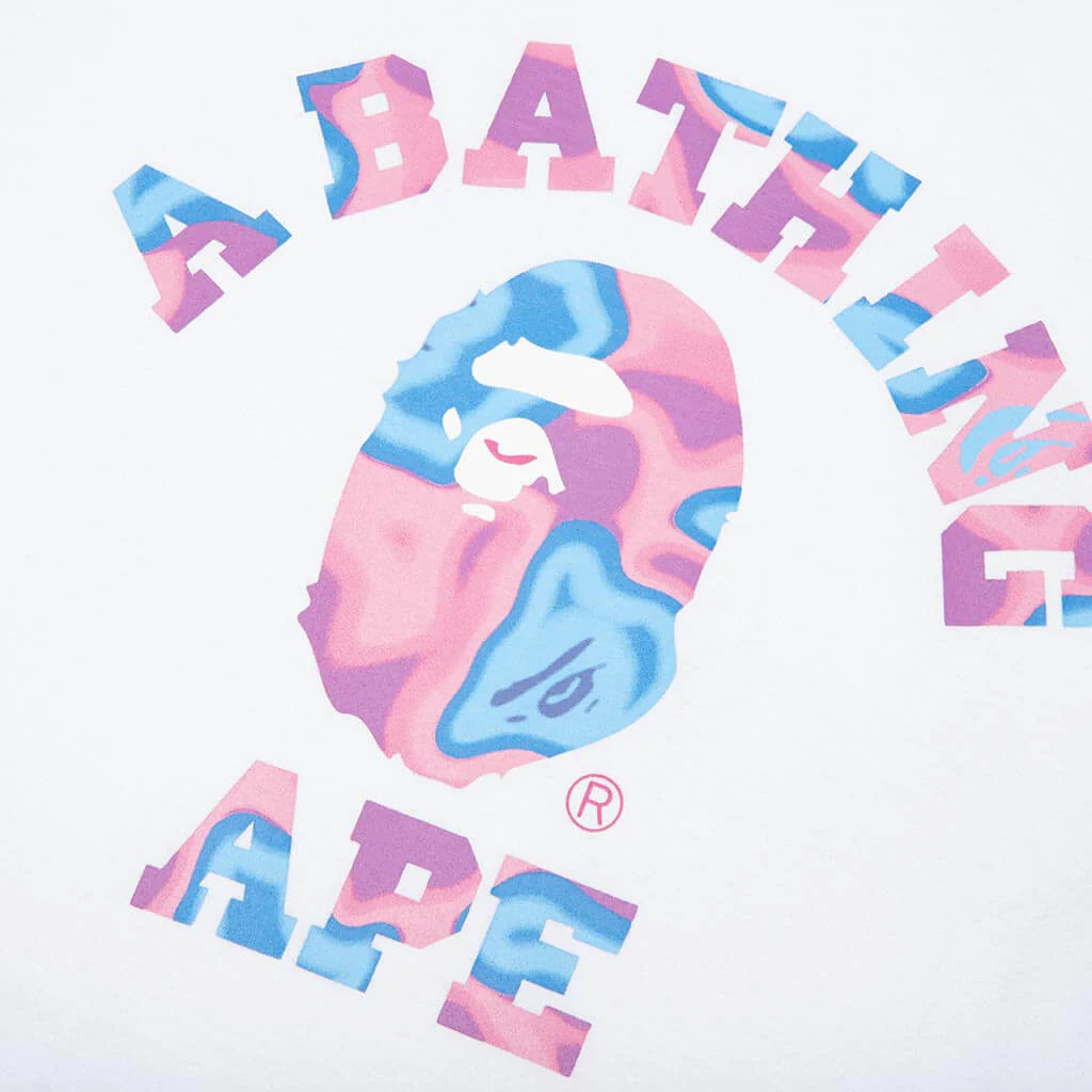 Liquid Camo College Tee White Pink