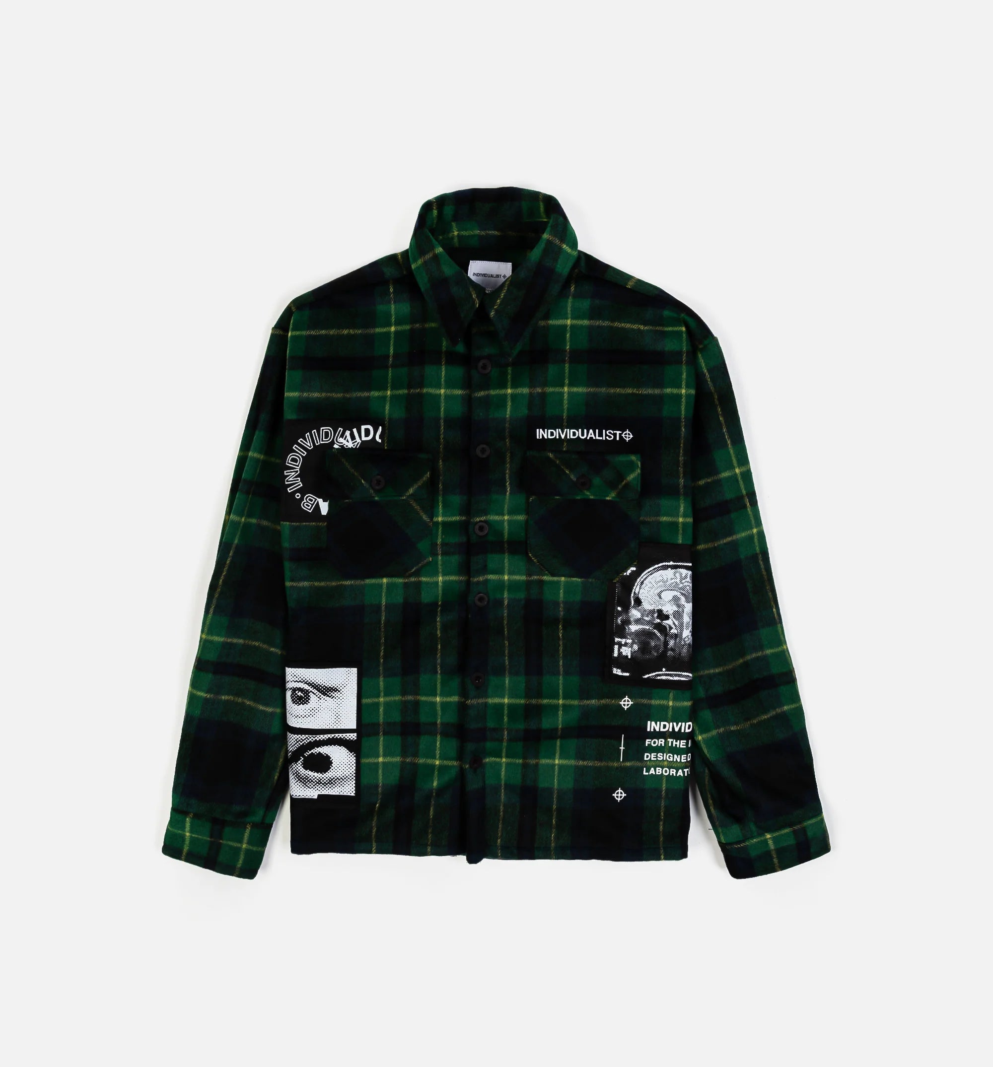 All Eyes Flannel Mens Shirt Green