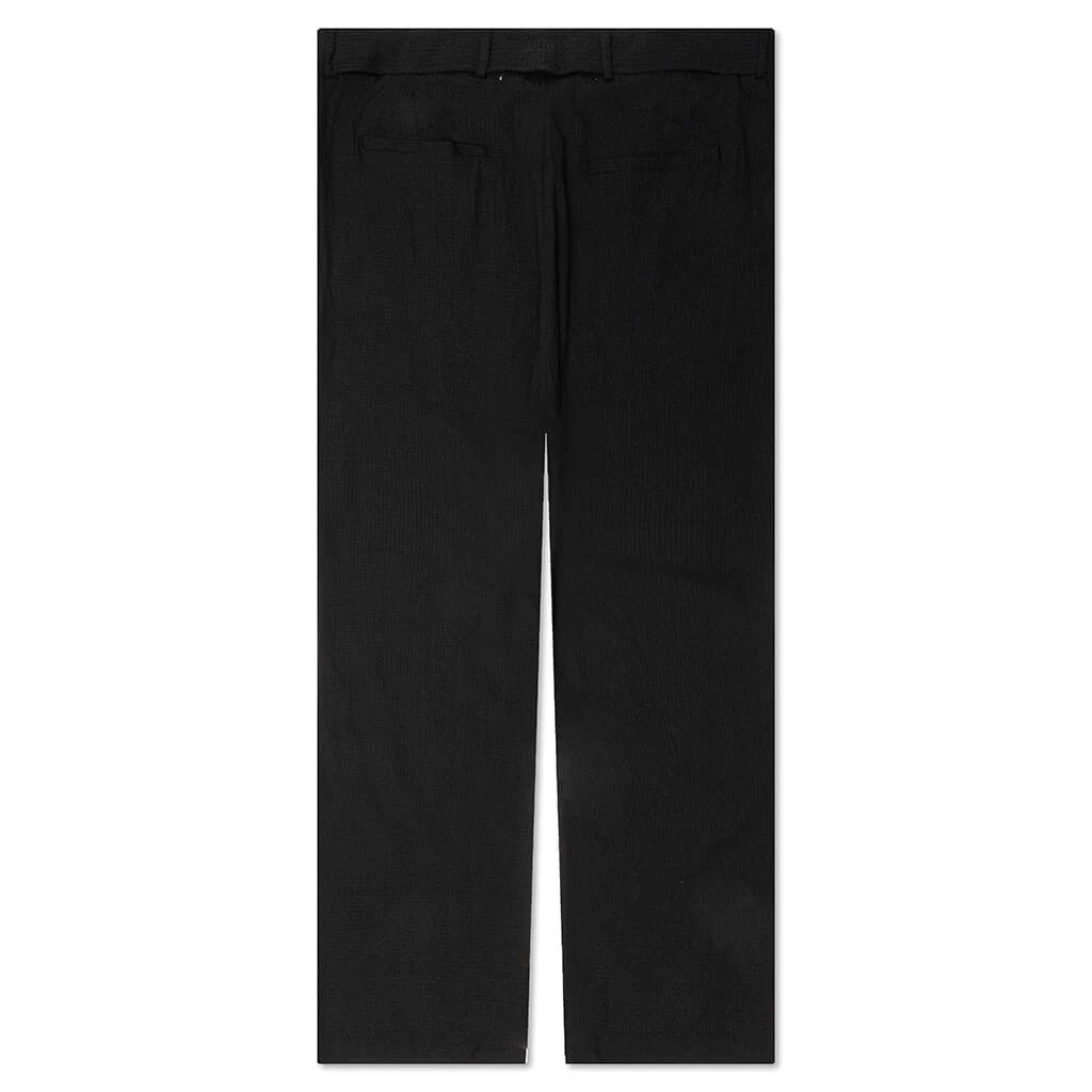 Seersucker Pleated Pant Black