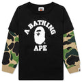 Kids Abc Camo College Layered Sleeves L S Tee Black