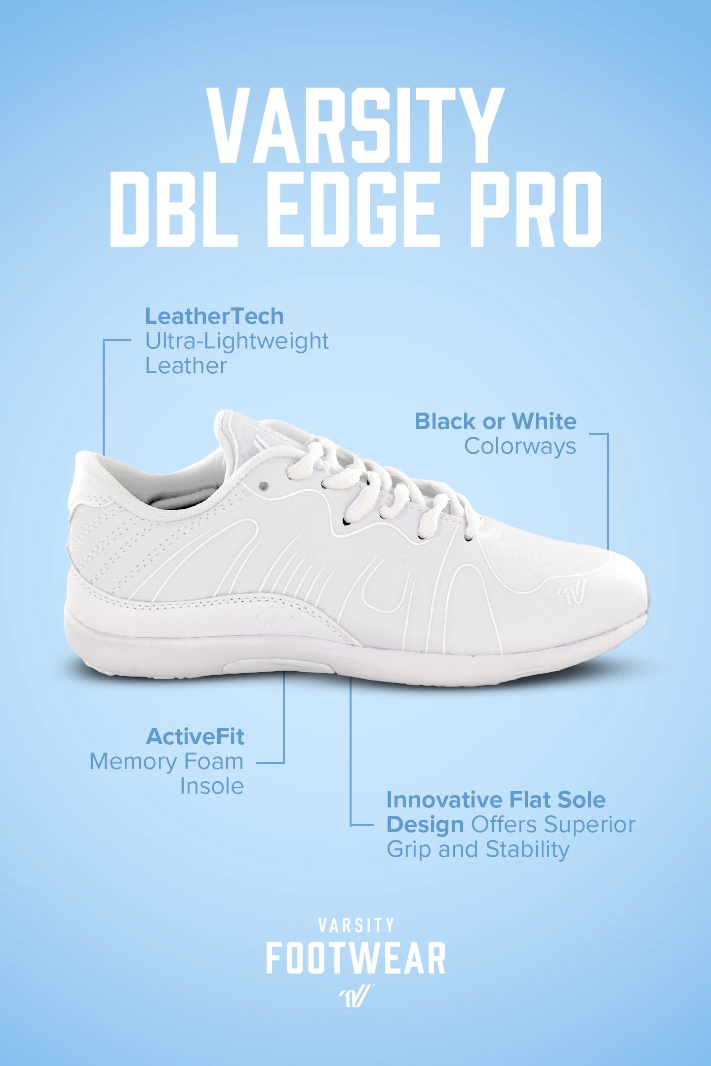 Varsity DBL Edge Pro Black Cheer Shoes