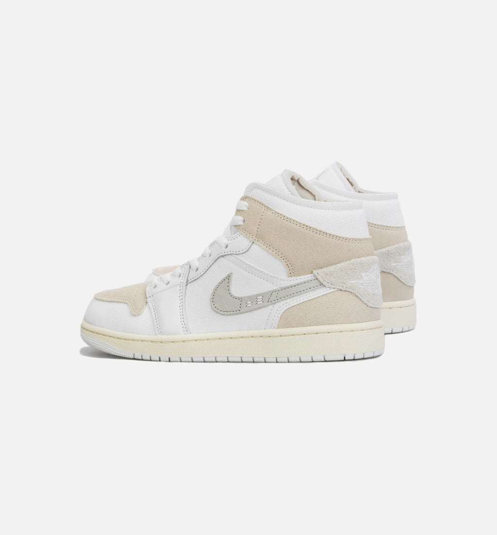 Air Jordan 1 Retro Mid SE Craft Mens Lifestyle Shoe White Grey Beige