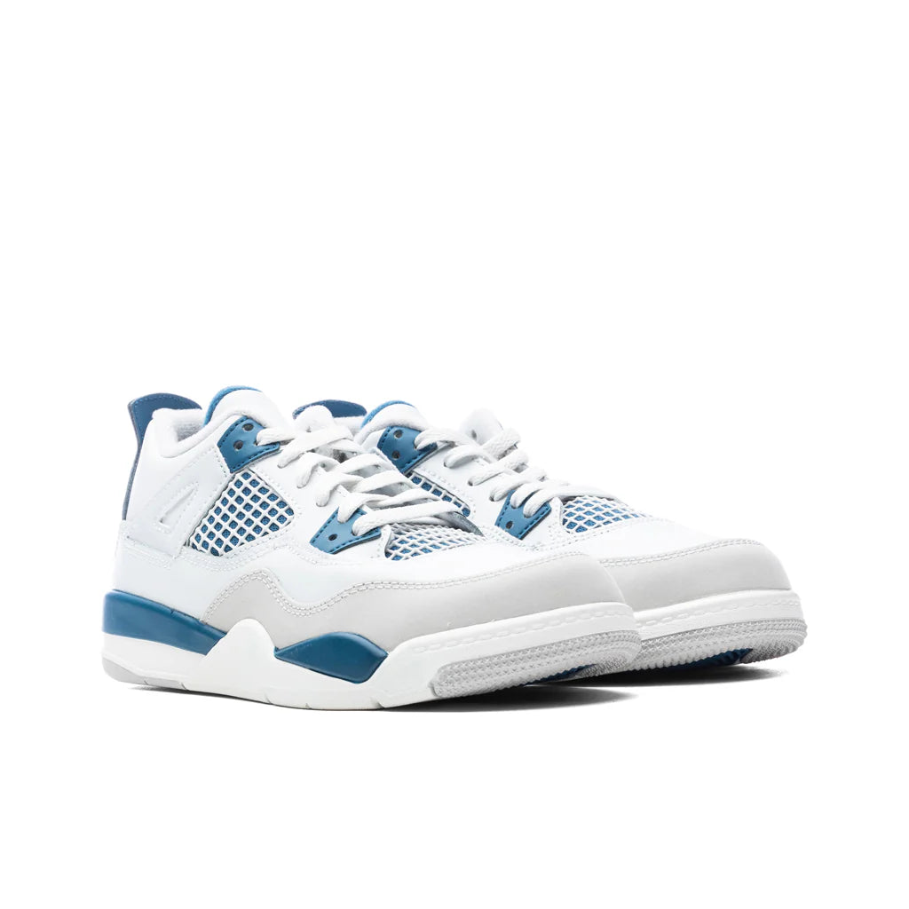 Jordan 4 Retro PS Industrial Blue Off White Military Blue Neutral Grey