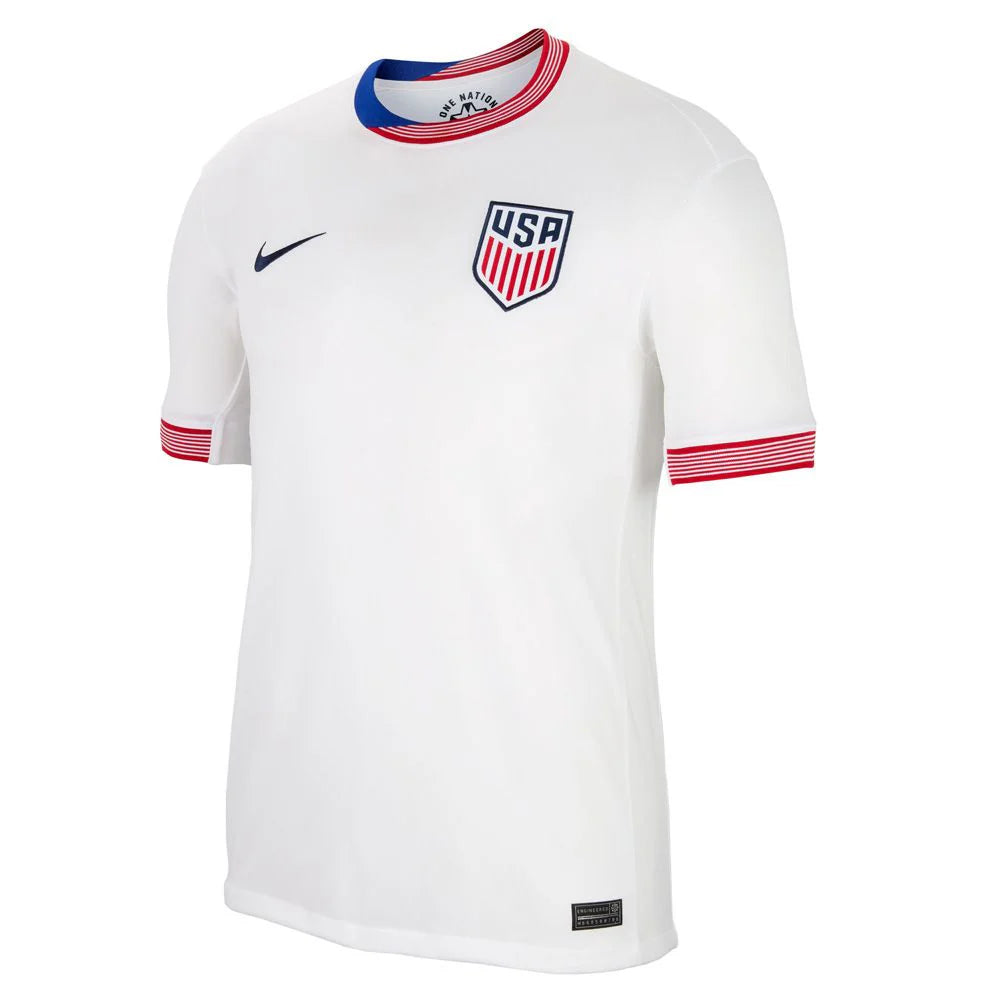Nike USMNT 2024 Stadium Home Mens Jersey White White