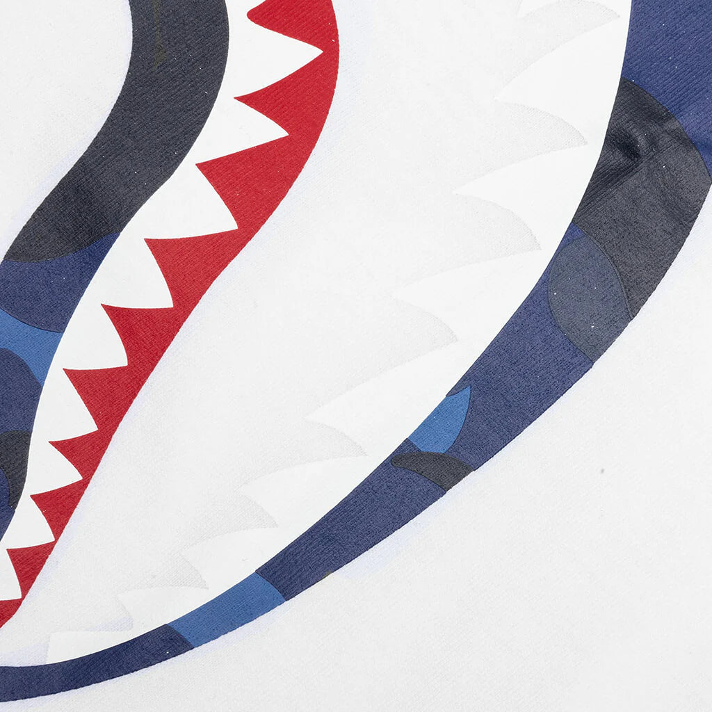 Color Camo Shark Tee White Navy
