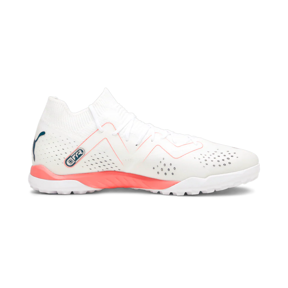 PUMA Future Match TT Turf Mens Soccer Cleats White Black Fire Orchid
