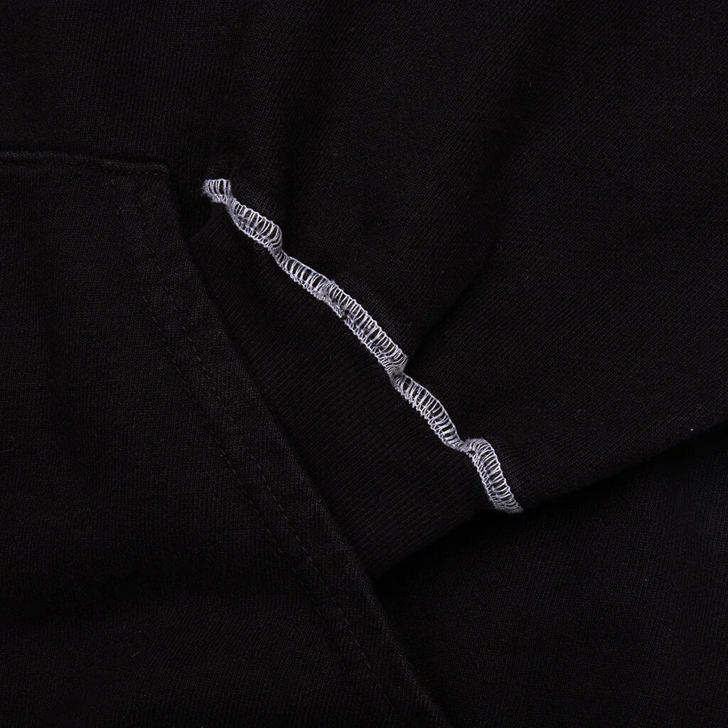 Contrast Stitch Hoodie Black