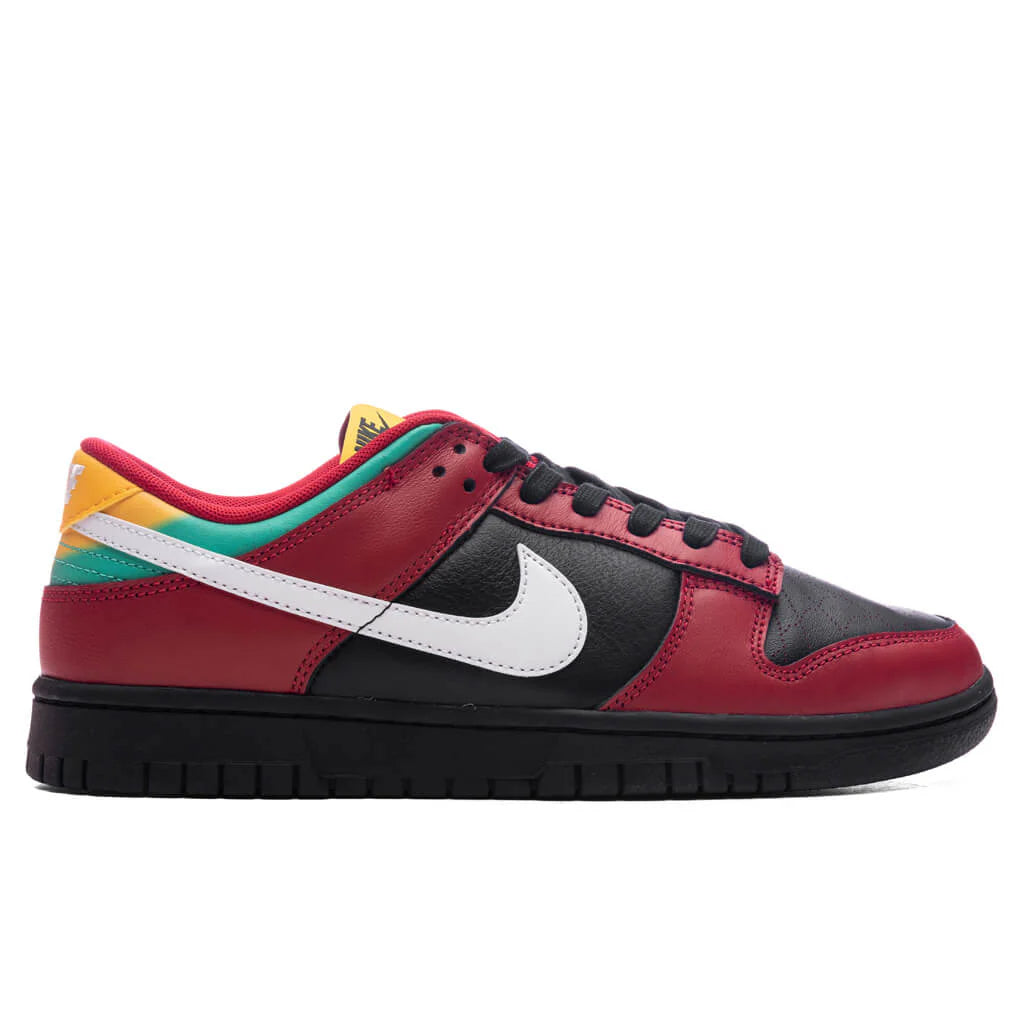 Dunk Low Retro Biker Tattoos Black White Gym Red University Gold