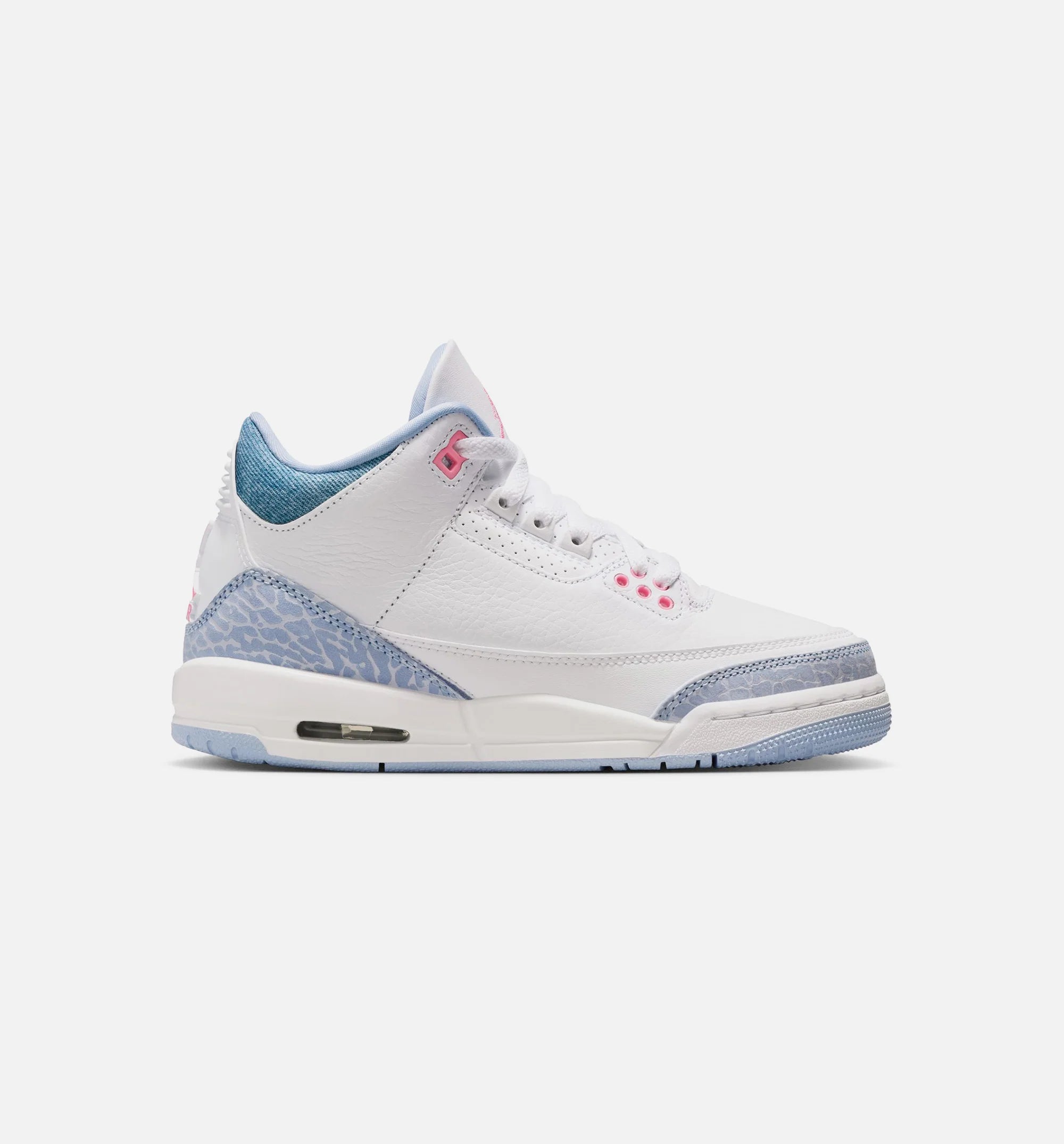 Air Jordan 3 Retro Cobalt Bliss Grade School Lifestyle Shoe White Cobalt Bliss Football Grey Pink Glow