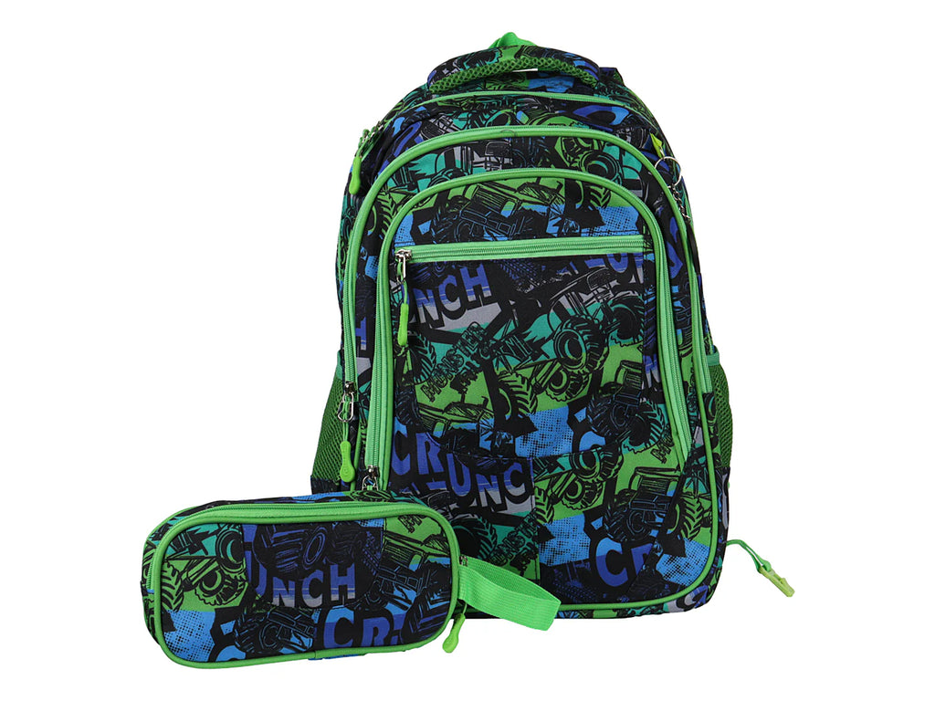 Mochila Terry Camioneta Verde para Niño