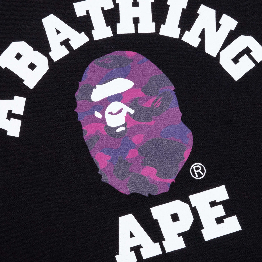 Color Camo College Tee Black Purple