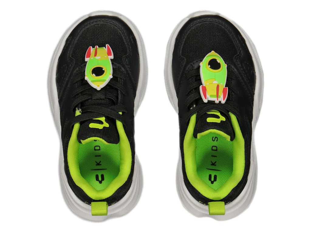 Tenis Charly Relax Negro con Verde para Niño