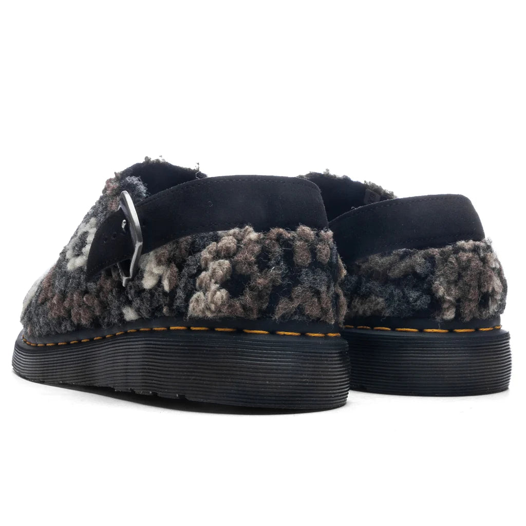 Isham Crochet Wool Suede Mules Black