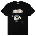 BAPE Check Ape Face Tee Black Blue