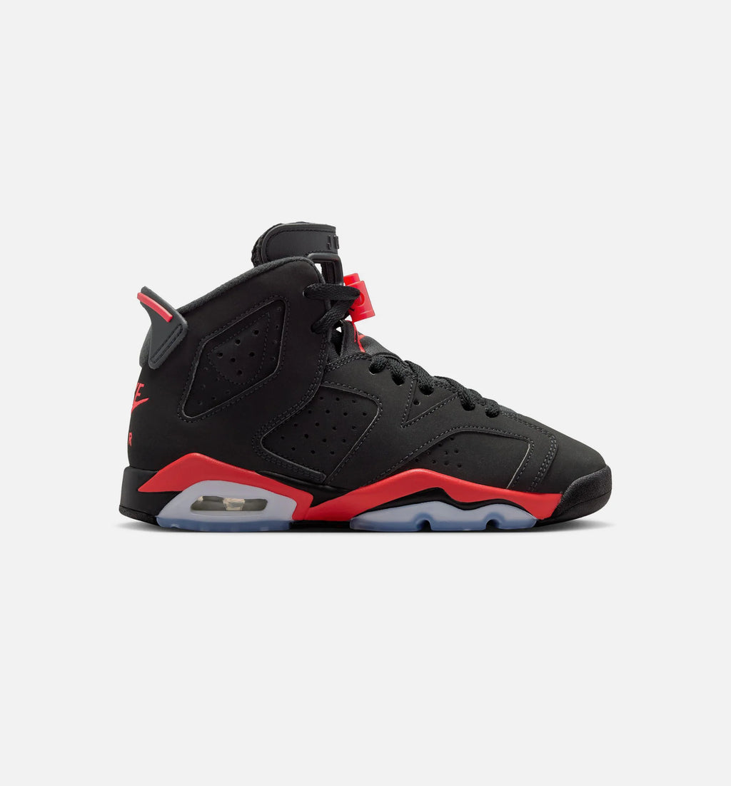 Air Jordan 6 Retro Infrared Salesman Grade School Lifestyle Shoe Black Light Crimson
