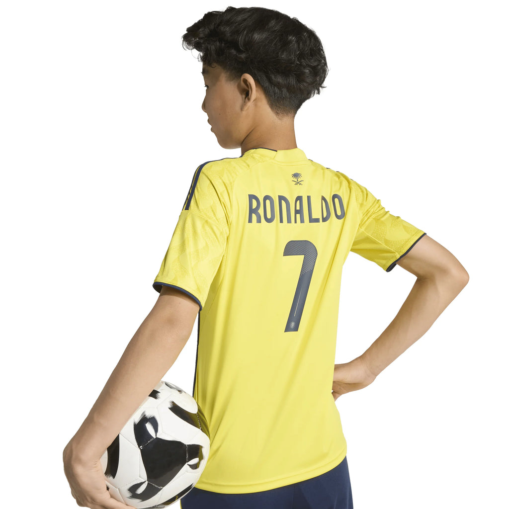 adidas Al Nassr FC Home Youth Soccer Jersey 25 26 Yellow Blue