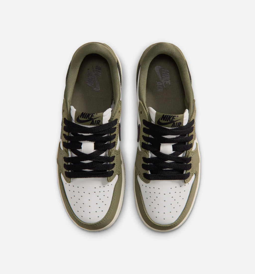 Air Jordan 1 Low OG Medium Olive And Summit White Grade School Lifestyle Shoe Medium Olive Black Summit White Sail